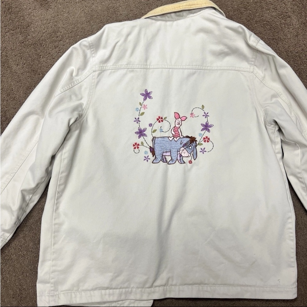 Disney Eeyore Winnie The Pooh chore jacket Women’s Size Medium Beige Vintage 90s - Picture 13 of 14